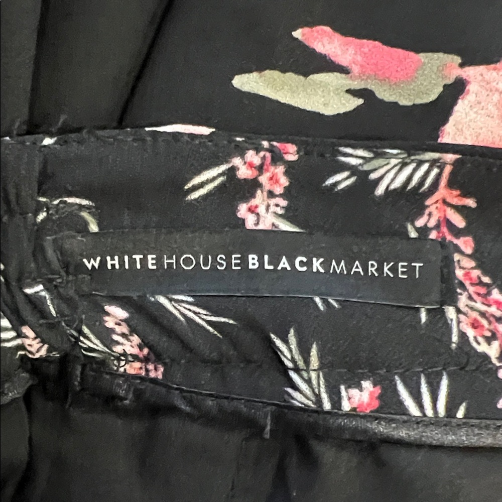 White House Black Market Floral Wide-Leg Pants - Picture 2 of 2